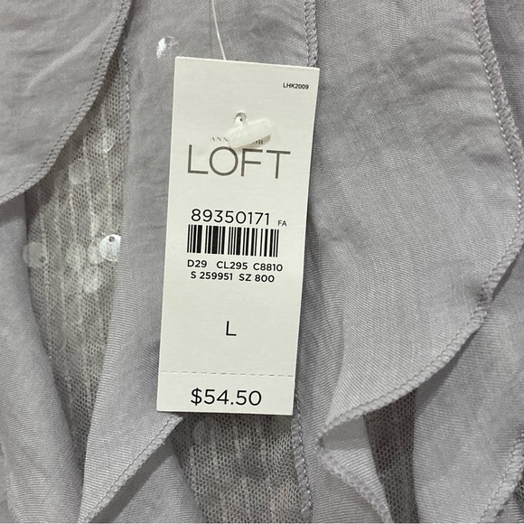 Large Gray LOFT Sleeveless Blouse - Picture 4 of 5